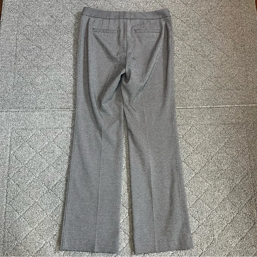 Talbots Houndstooth Plaid Pleated Wide Leg Pants Womens Size 6 Gray Stretch